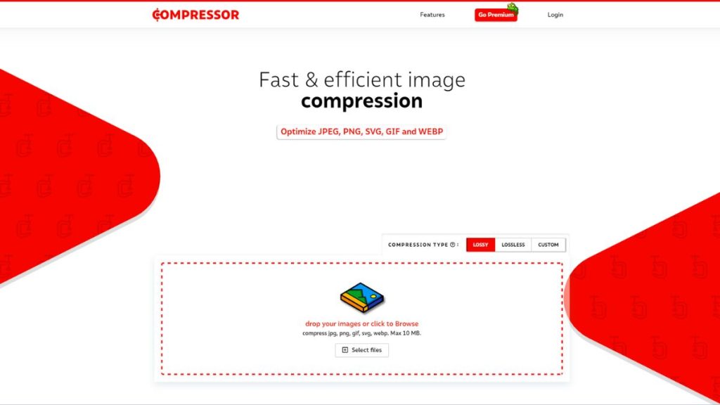 Compressor.io untuk mengompresi gambar