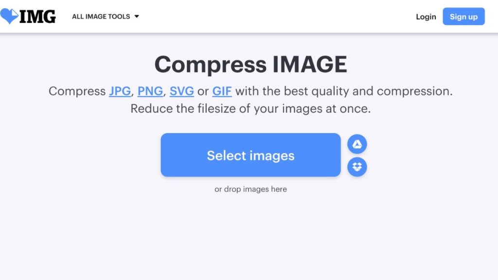 iloveimg untuk mengompresi format file JPG, PNG, SVG, atau GIF